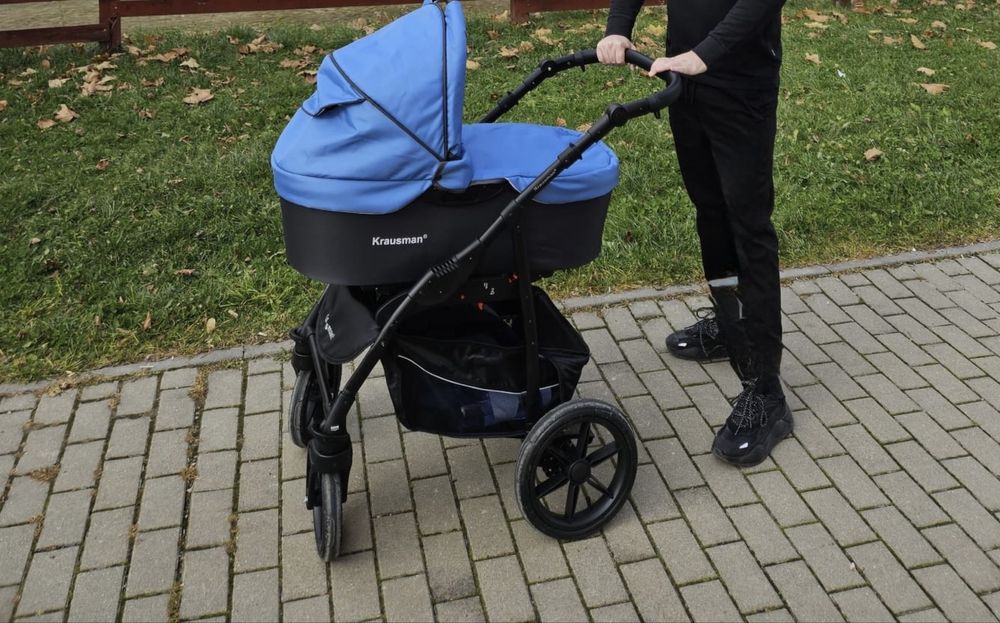 Cărucior 3 în 1 Kraus Clasic Blue - Krausman  Testat ADAC