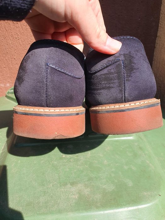 Pantofi eleganti barbat piele intoarsa bleumarin 43