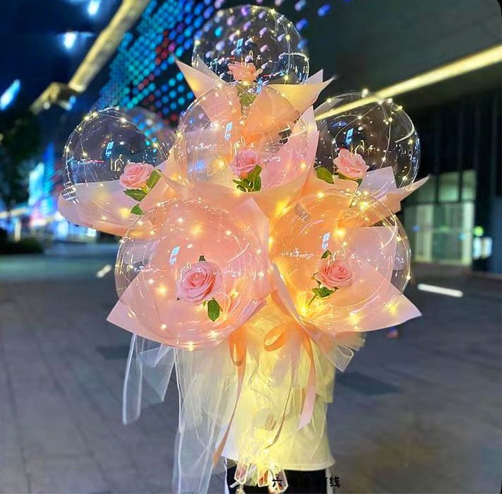 Светящиеся шары с розой