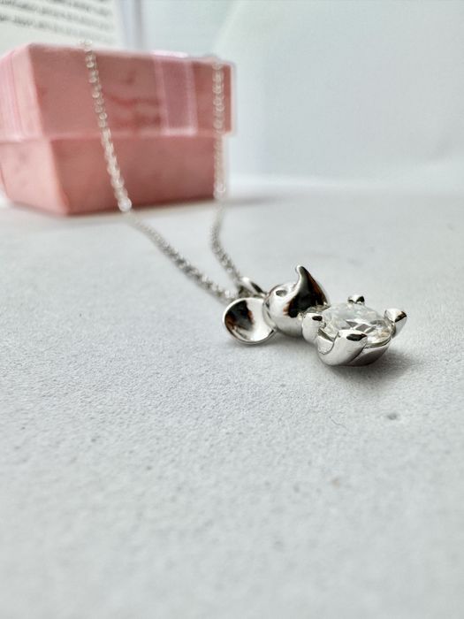 Сребърно колие с мойсанит (Диамамт) 0.5 карата