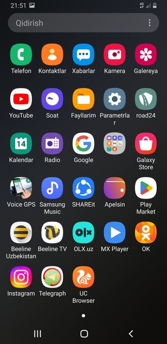Samsung s9+xolati yaxshi rangi qora