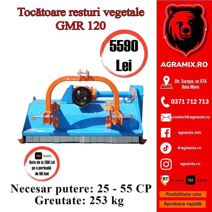 Tocatoare resturi vegetale GMR 120 Breckner Germany nou Agramix