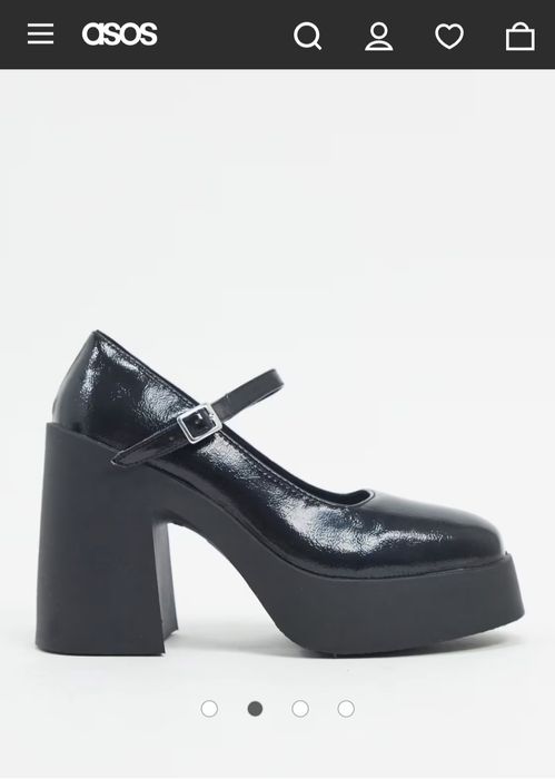 Уникални лачени обувки на дебел ток