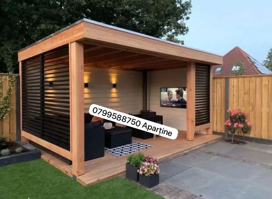 Foisor terasa pergola pavilion de lemn în toata romania Montaj 2 zile