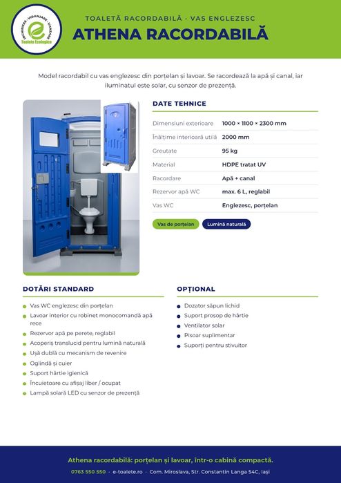 Toalete WC Mobile – Vidanjabile și Racordabile, Vânzare/Închiriere