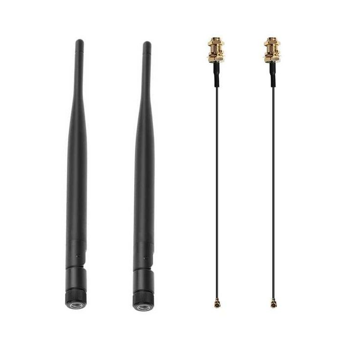 Set antene WIFI 2x6dBi 2.4G 5GHz Dual Band IPEX MHF4 MHF1-MHF2 U.fl