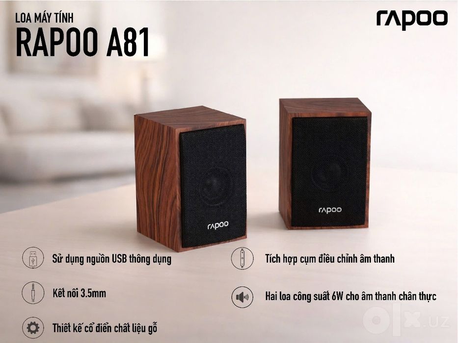 Колонки для компьютера rapoo a81 компактные (мощность 6 ватт)