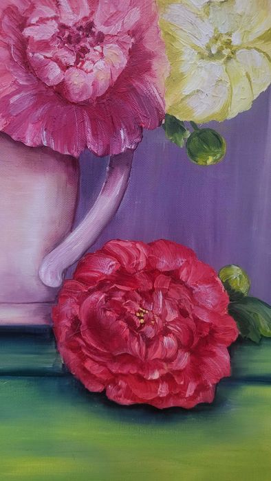 Картина. Пионы. Натюрморт