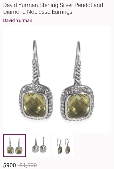 David Yurman. Серьги-капля с празиолитом и бриллиантами Noblesse