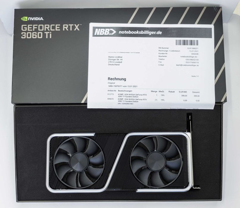 NVIDIA GeForce RTX 3060 Ti Founders Edition 8GB GDDR6