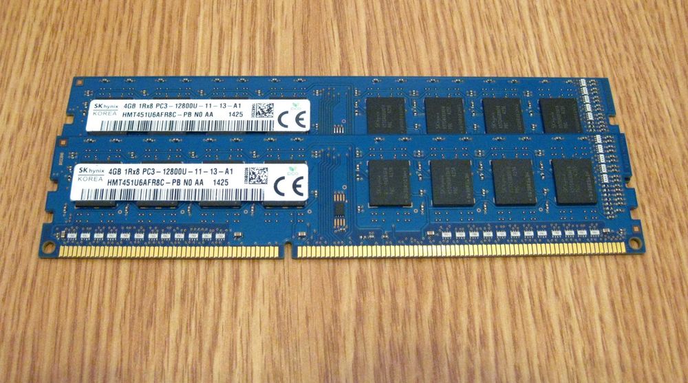 Kit 8GB RAM DDR3 (4x2 2x4) PC3 12800U 1600 MHz SK Hynix Ramaxel Kingston 240 pin DIMM desktop
