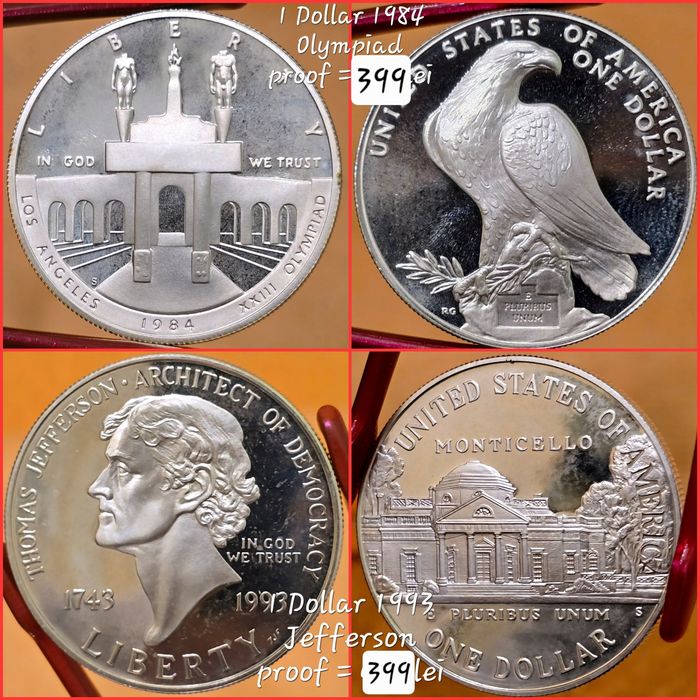 SUA Vechi Morgan Peace Dollar monede argint 90%