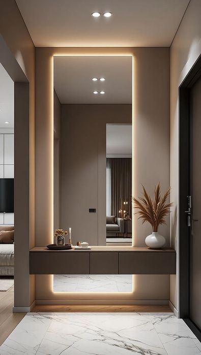 Зеркало прихожка, модный | Oyna va podsvetka мебель