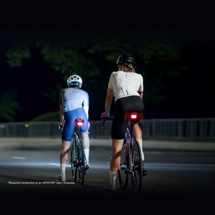 Задна SMART EMOJI LED стоп светлина за велосипед IGPSPORT ET6, USB-C, IPX7, Bluetooth