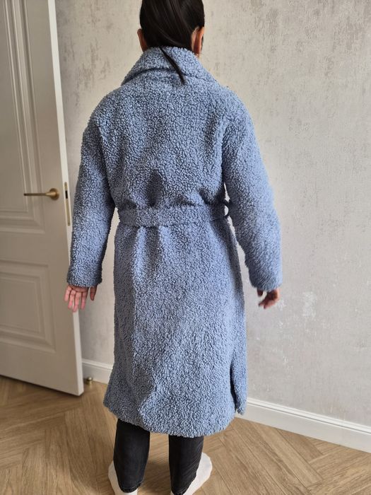 Шубка тедди голубая