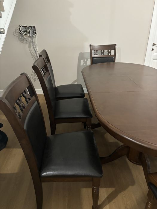 Masa extensibila 8 persoane lemn masiv nuc