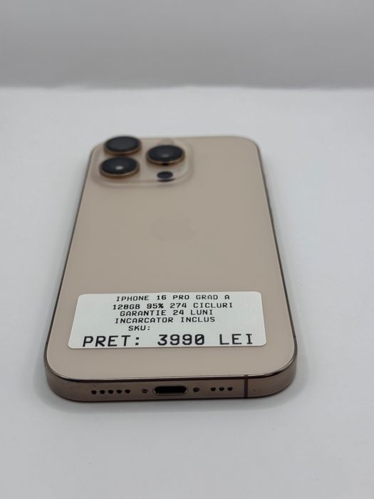 Iphone 16 Pro 128GB 95% Grad A Garantie Rate - zonemag.ro