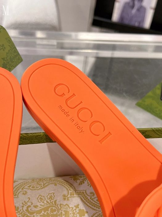 GG Interlocking G Rubber Slide - Orange
