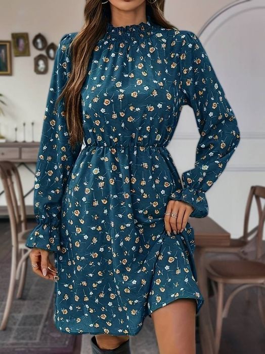 Рокля с флорален мотив S