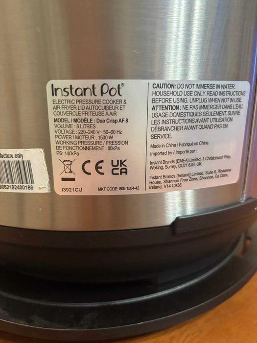 Комбиниран Multicooker Instant Pot Duo Crisp + Air Fryer 8L