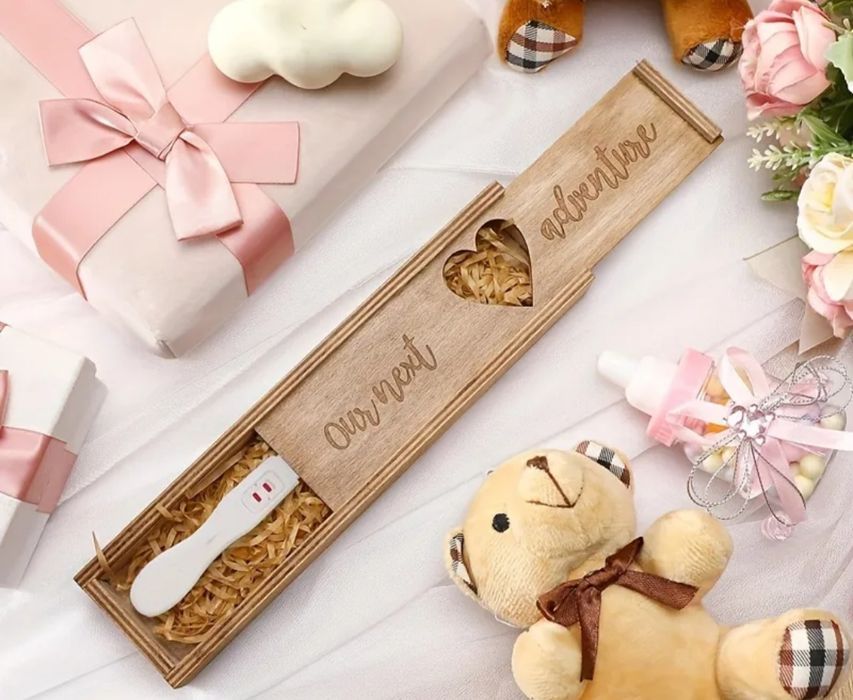 Дървена кутийка за тест за бременност