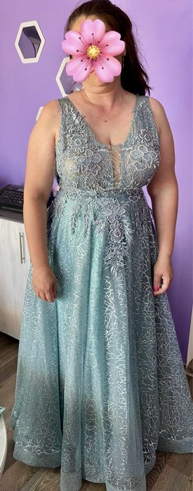 Официална дълга рокля, голям размер XL