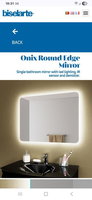 Oglinda baie led biselarte 100x60