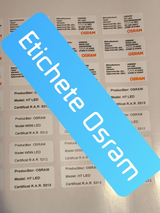 Etichete Osram + Certificat RAR + Declaratie de conformitate