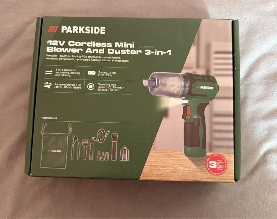 Акумулаторна За колата духалка и прахосмукачка мини модел parkside