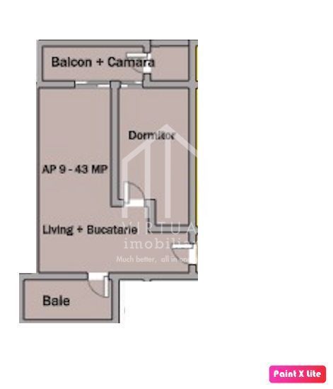 Apartament 2 camere - 43,63 mp utili + balcon - Lacul lui Binder