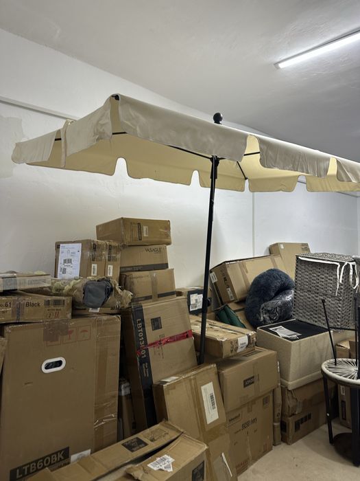 Правоъгълен градински чадър 200х125см, регулируема височина