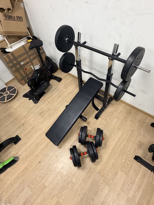 Pachet sala acasa Banca+Haltera+Bara Z+Gantere reglabile noi Germany