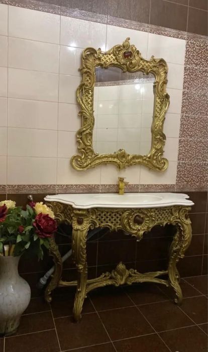 Раковина консоль с зеркалом