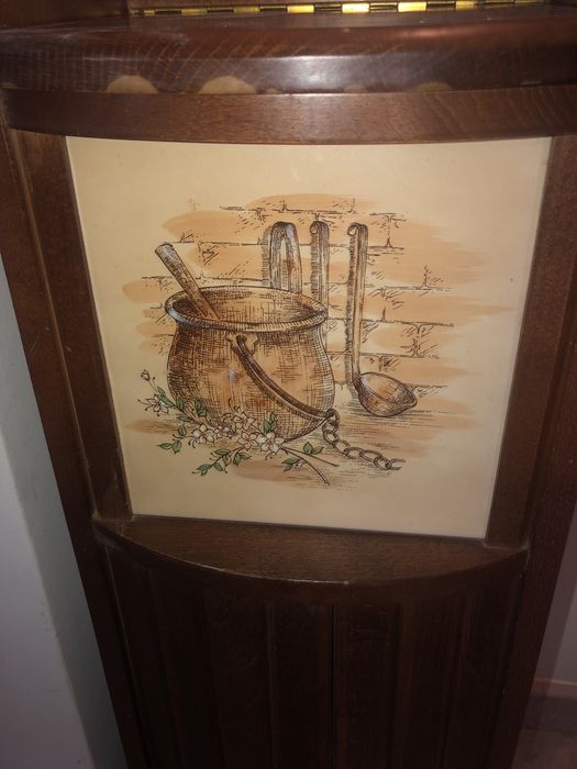 Dulapior,recipient rustic francez din lemn pentru pastrarea paini