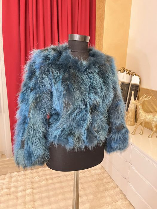 Haina noua scurta din blana naturala de vulpe xs