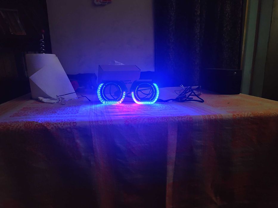 Маски LED двухцветные +RGB bluetooth для линз 3 дюйма