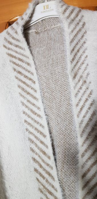 Cardigan tricotat pufos, lung