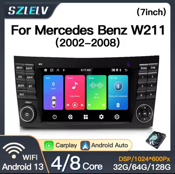 AndroidAuto/CarPlay мултимедия - навигация за Мерцедес W211