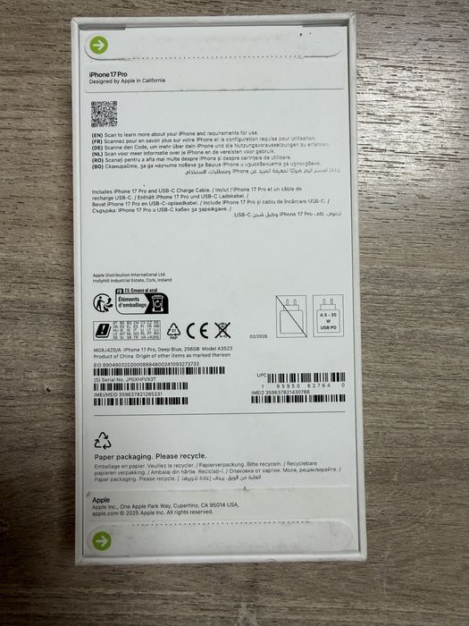Iphone 17 pro 256gb нов