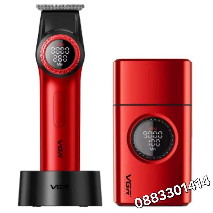 Професионална машинка за бръснене и подстригване 2в1 VGR  Комплект