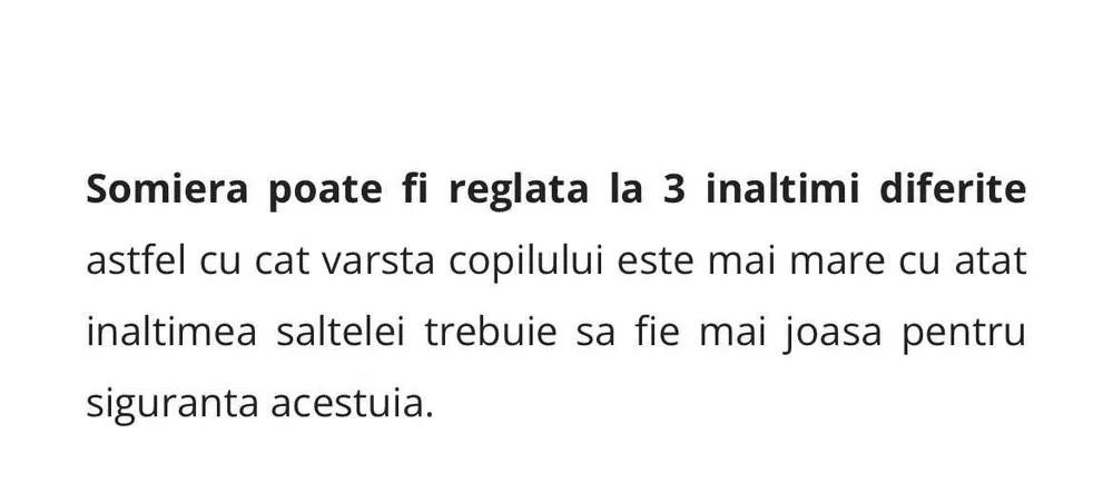 Pătuț “Ola” lemn bebe NOU + cadou saltea din cocos + cadou așternut