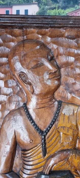 Tablou Sculptat Manual Lemn Masiv Budha