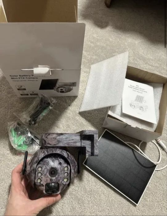 Camera video vanatoare rotativa 4G cu SIM si panou solar noua