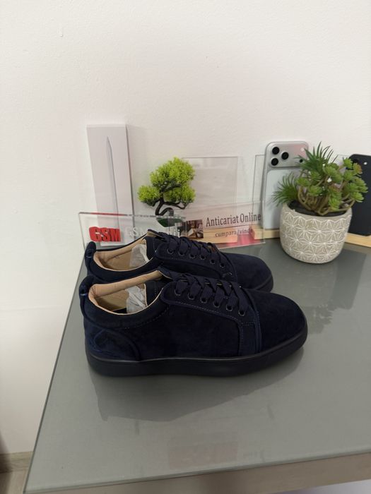 Christian Louboutin marime 38 navy blue , noi nouti