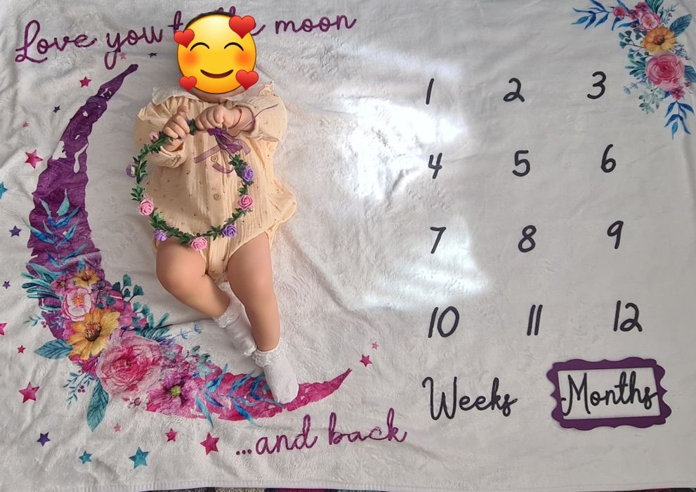 Paturica aniversara bebe Milestone