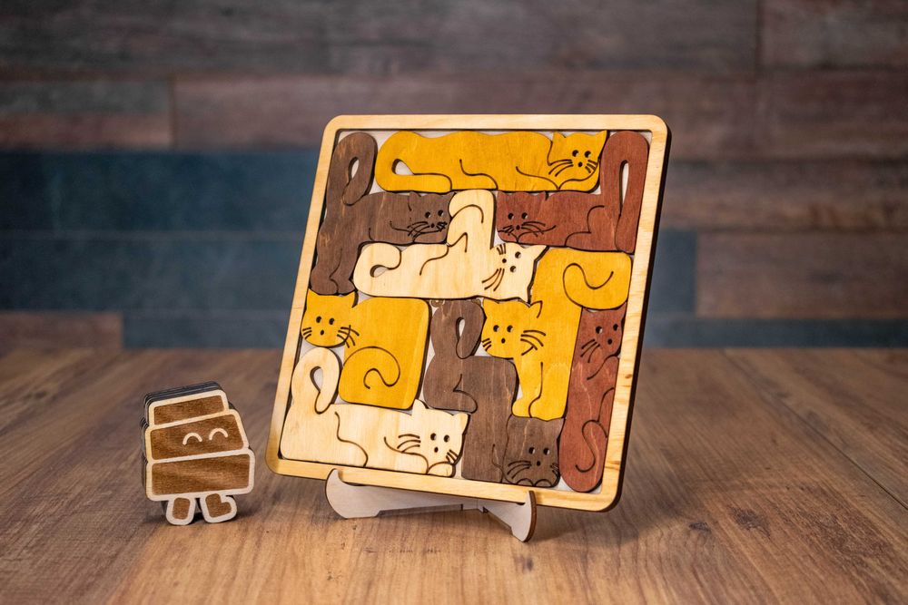 Дървен пъзел "Котешко царство"