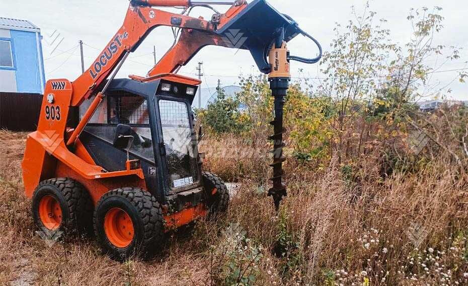 Гидробур Delta RD5 на мини-погрузчик JCB SSL 175