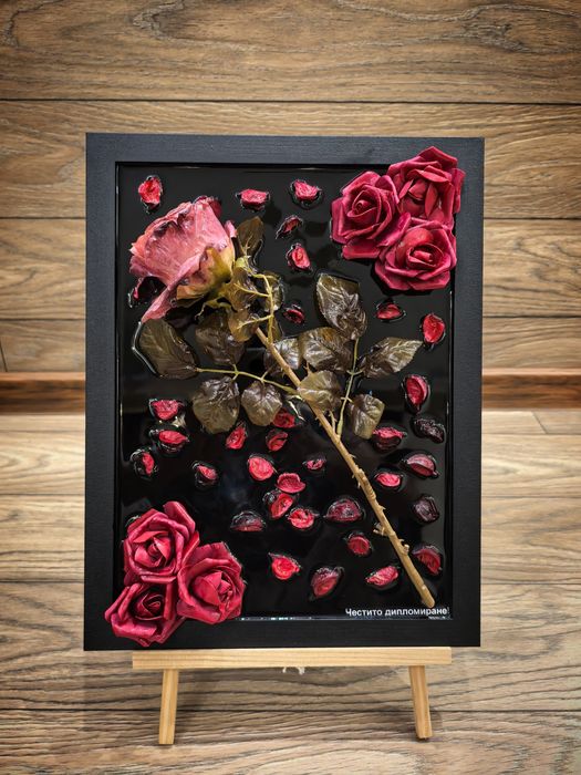 Ръчно изработени картини, заляти с епоксидна смола.