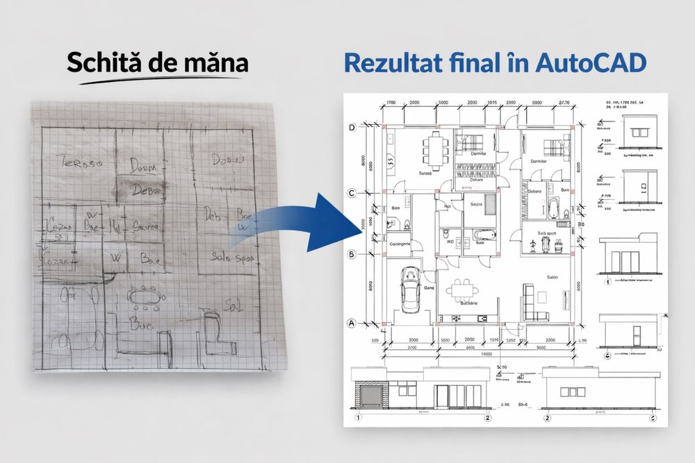 Proiectare 2D&3D/Convertire in dwg/Digitalizare