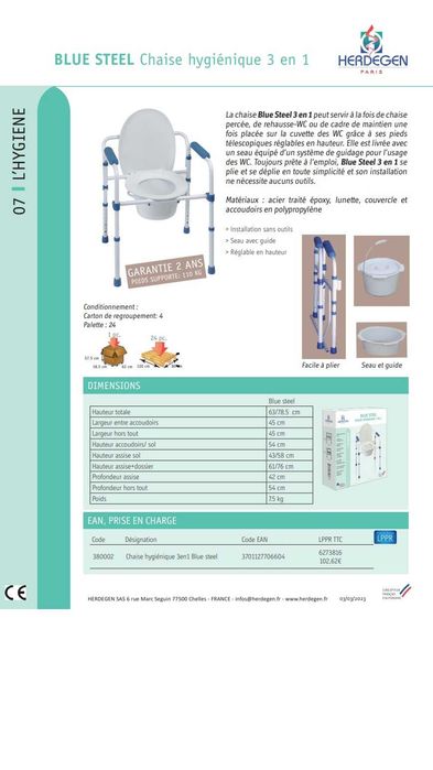 Scaun cu WC 3 in 1 pana la 110kg